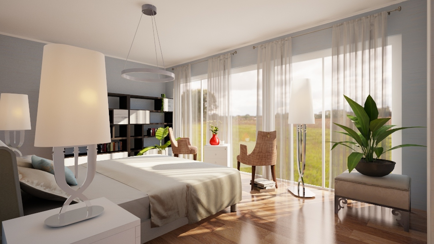 现代风格一室一厅装修设计效果图