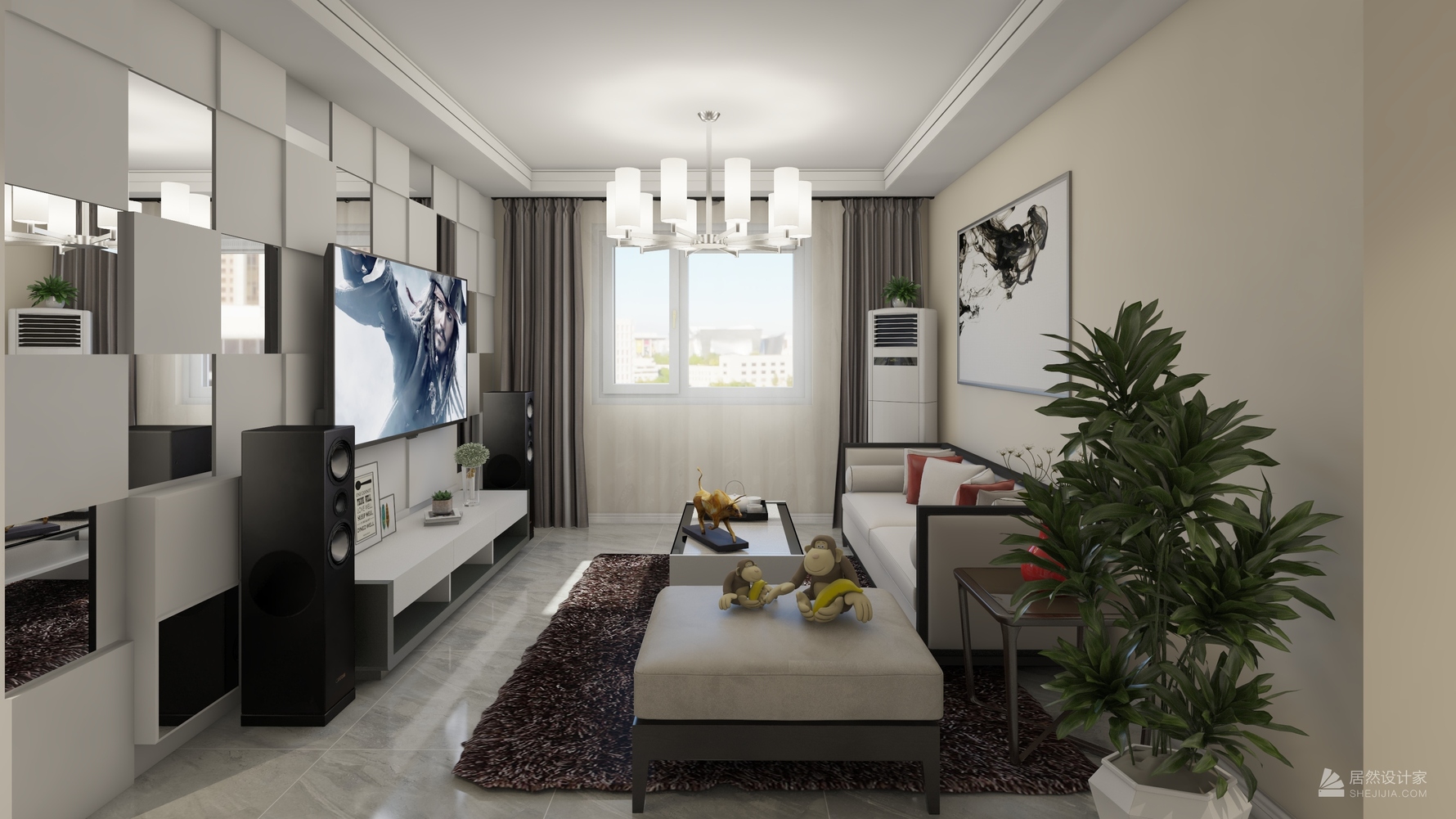 现代风格两室两厅装修设计效果图