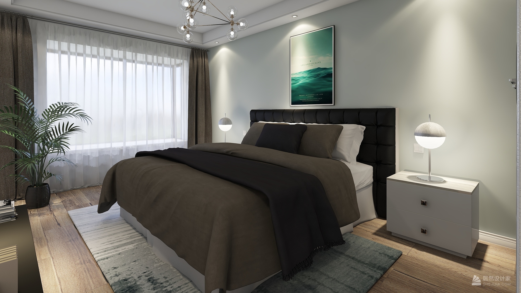 现代风格主卧装修设计效果图