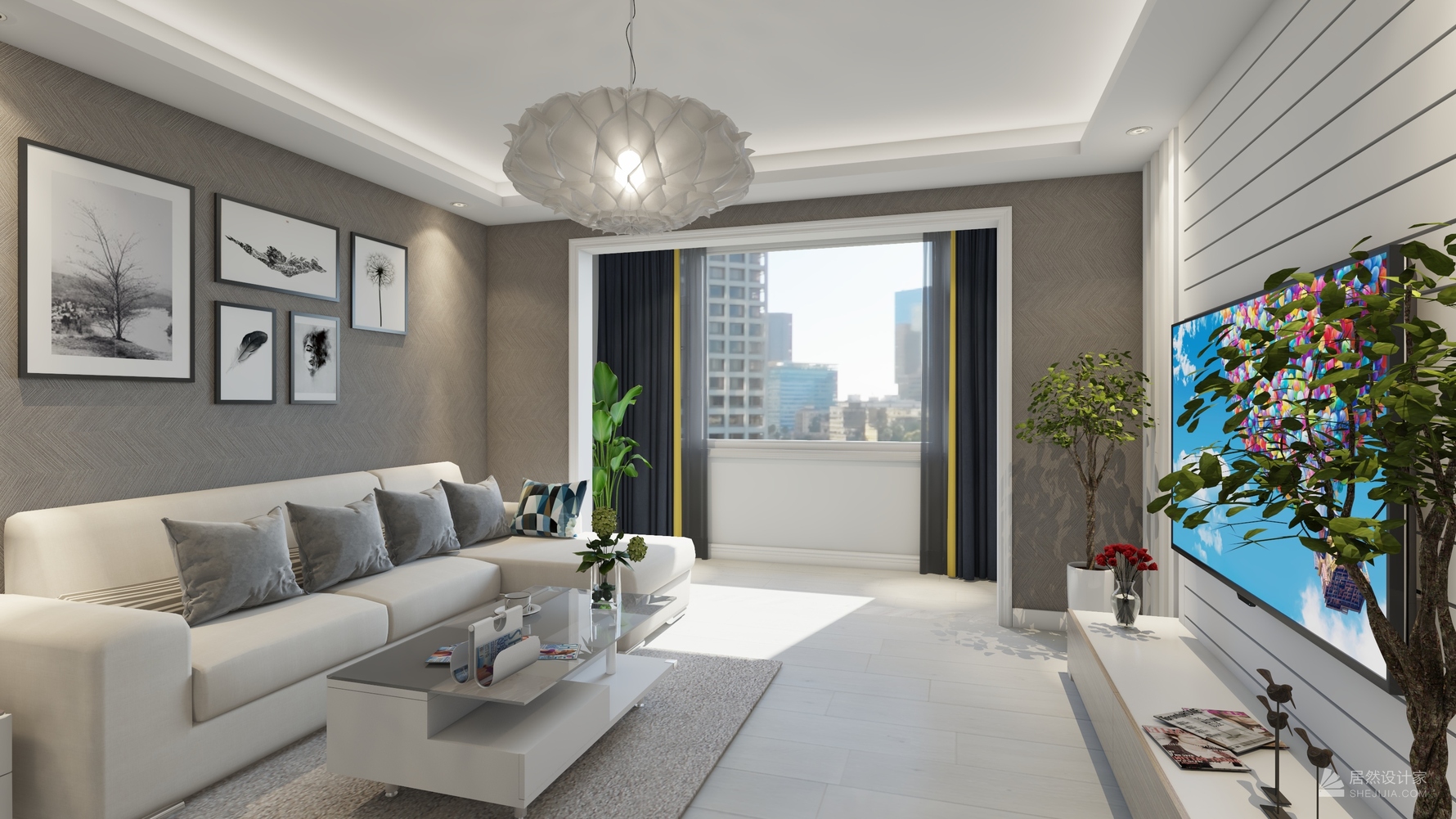 现代风格两室两厅装修设计效果图