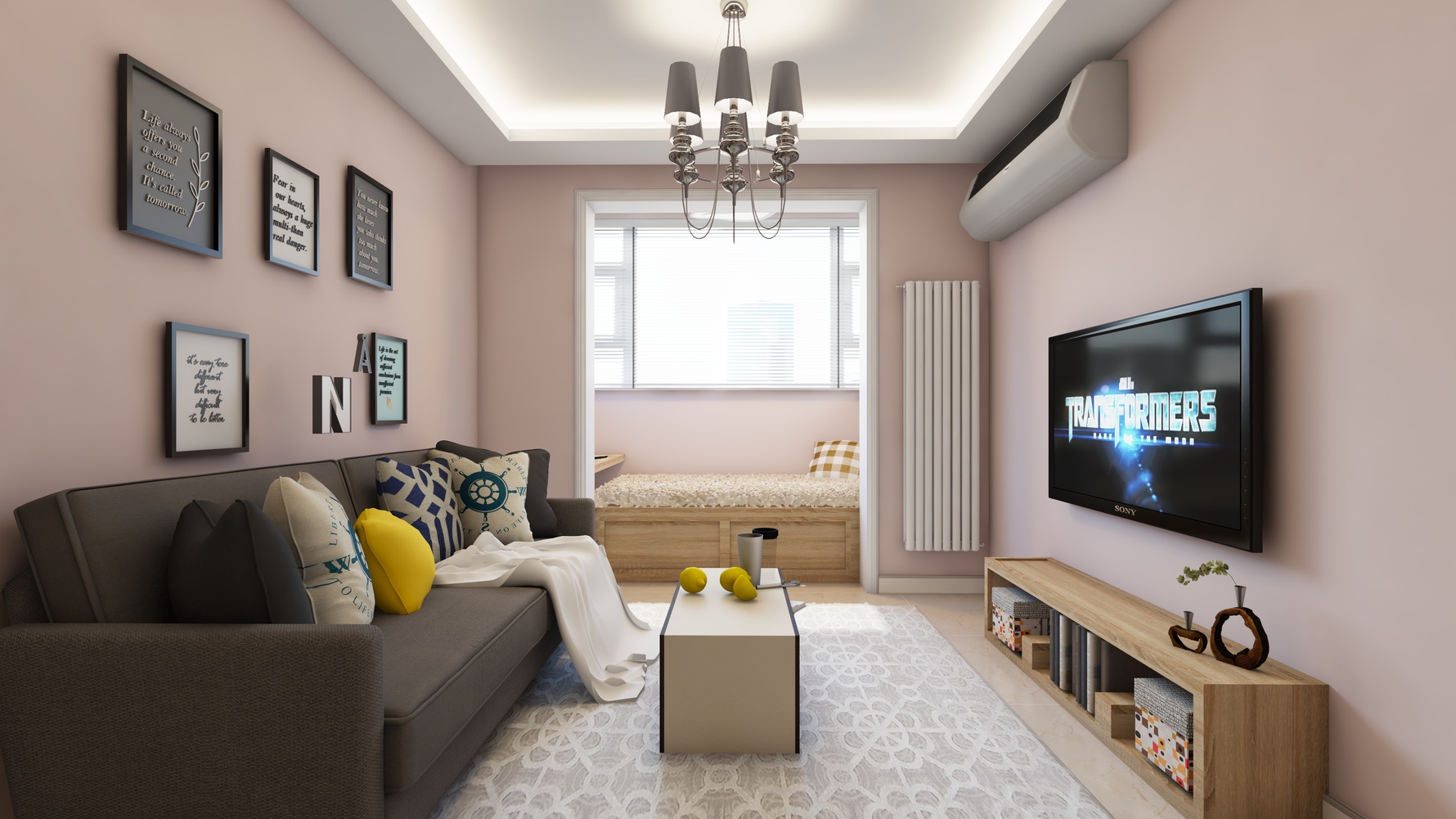 现代风格两室一厅装修设计效果图