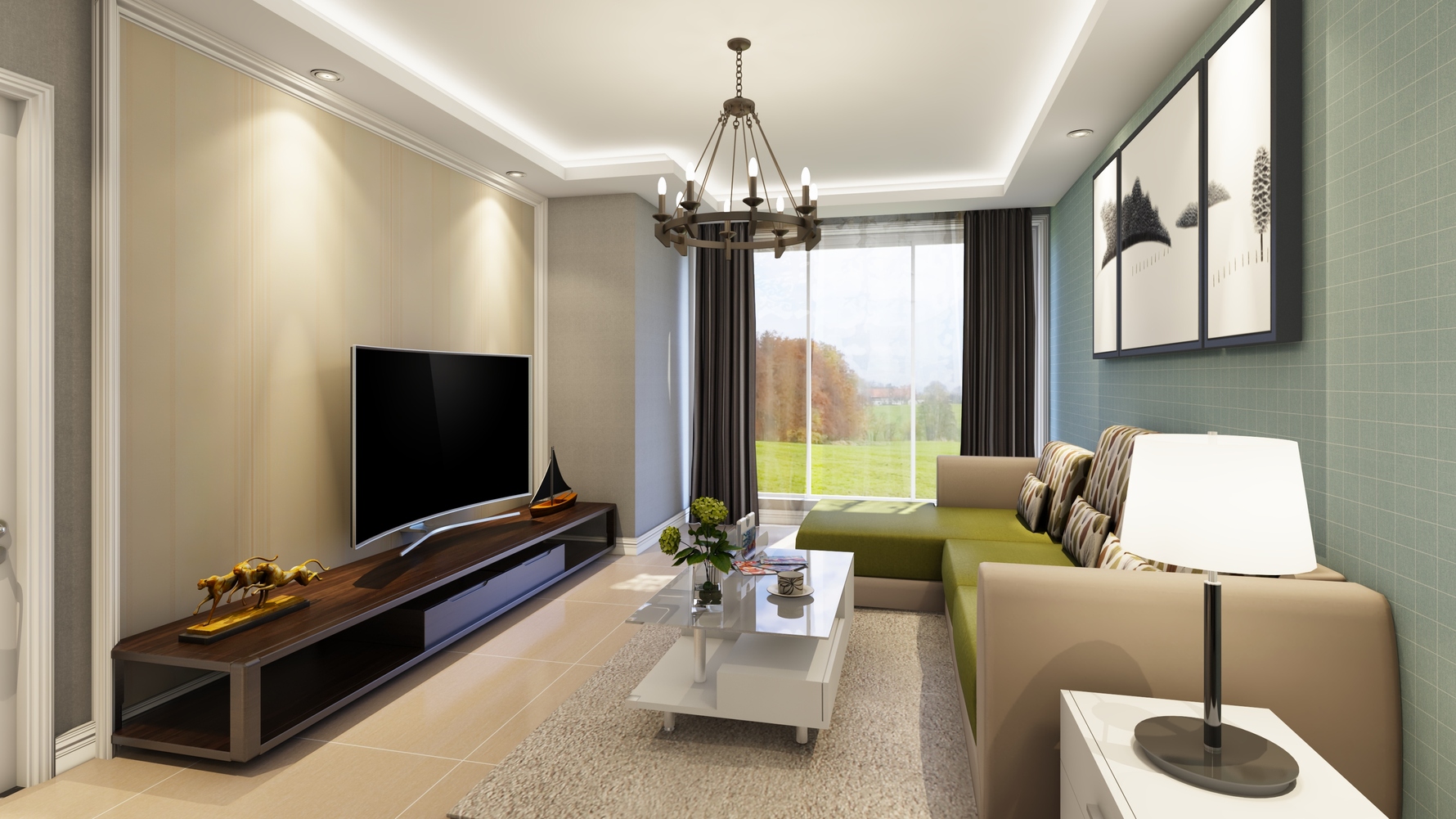 6号楼3单元306-d2户型92平米北欧两居 - 其它风格两室两厅装修效果图