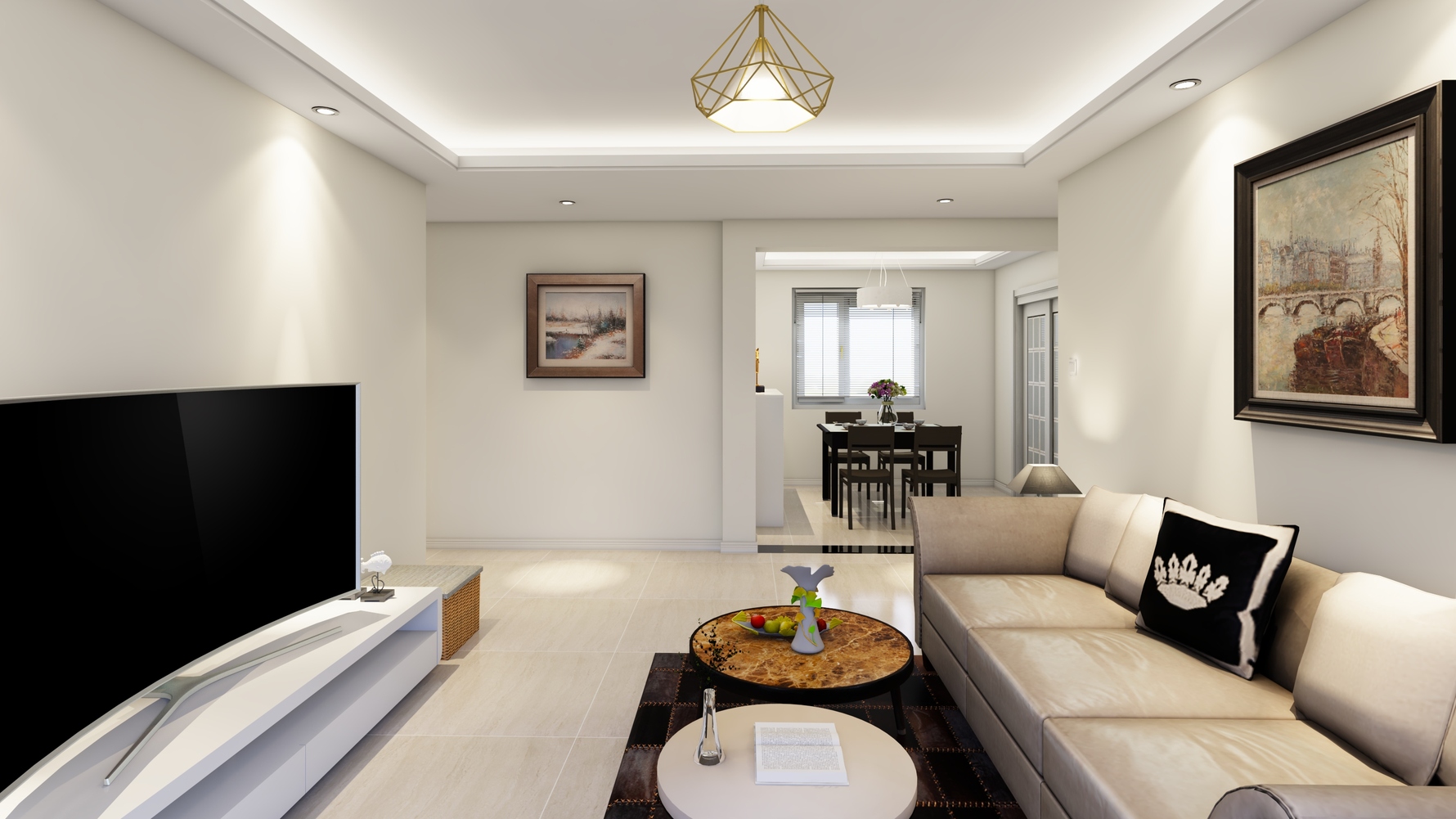 2号楼2单元2305室 69平米现代简约二居 - 现代风格两室两厅装修效果图