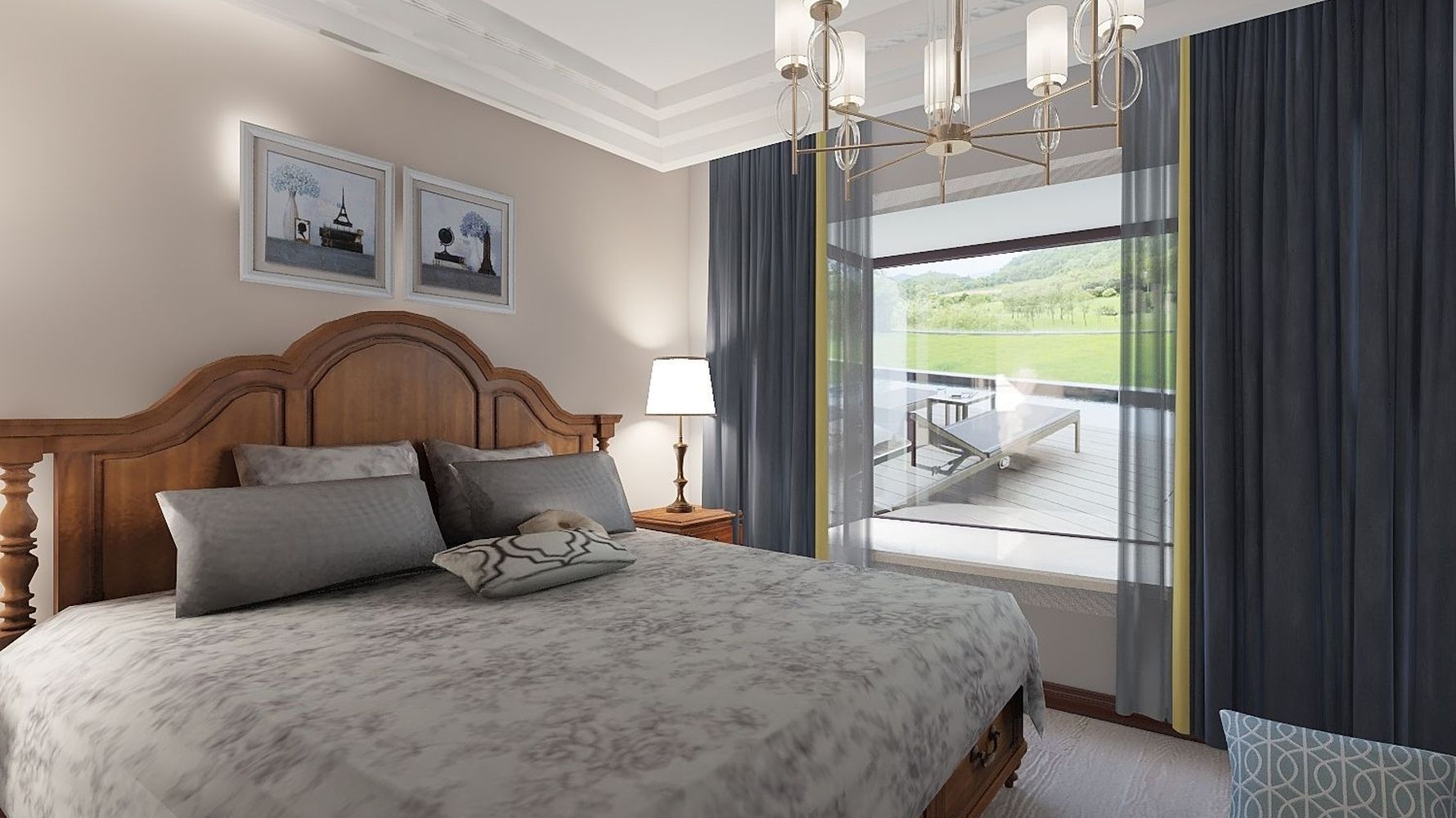 北美风情 - 美式风格两室一厅装修效果图 - undefined设计效果图 - 每