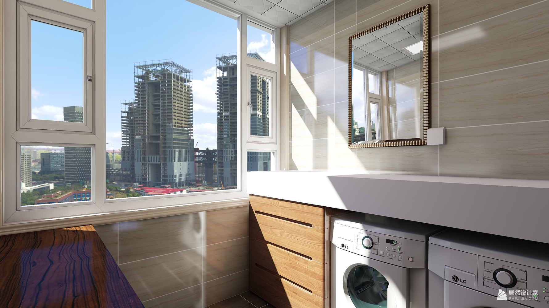 中式风格洗衣间装修设计效果图