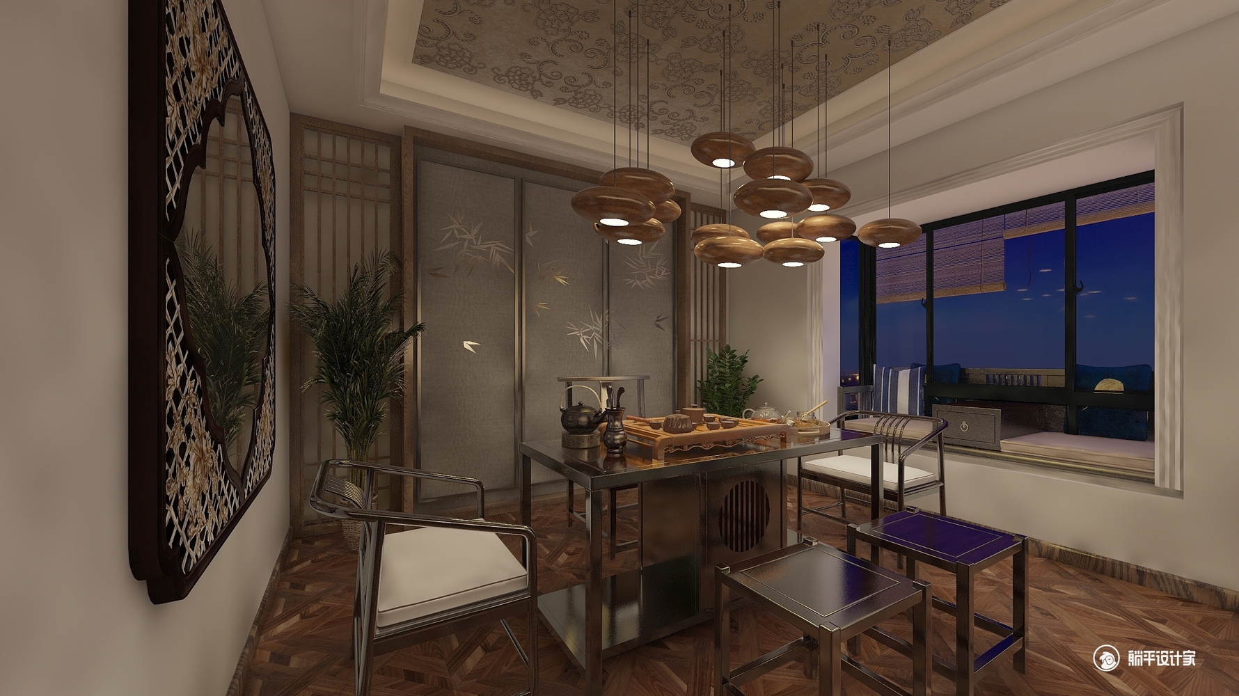 茶室- 中式风格一室装修效果图 - 陈叶设计效果图 - 躺平设计家