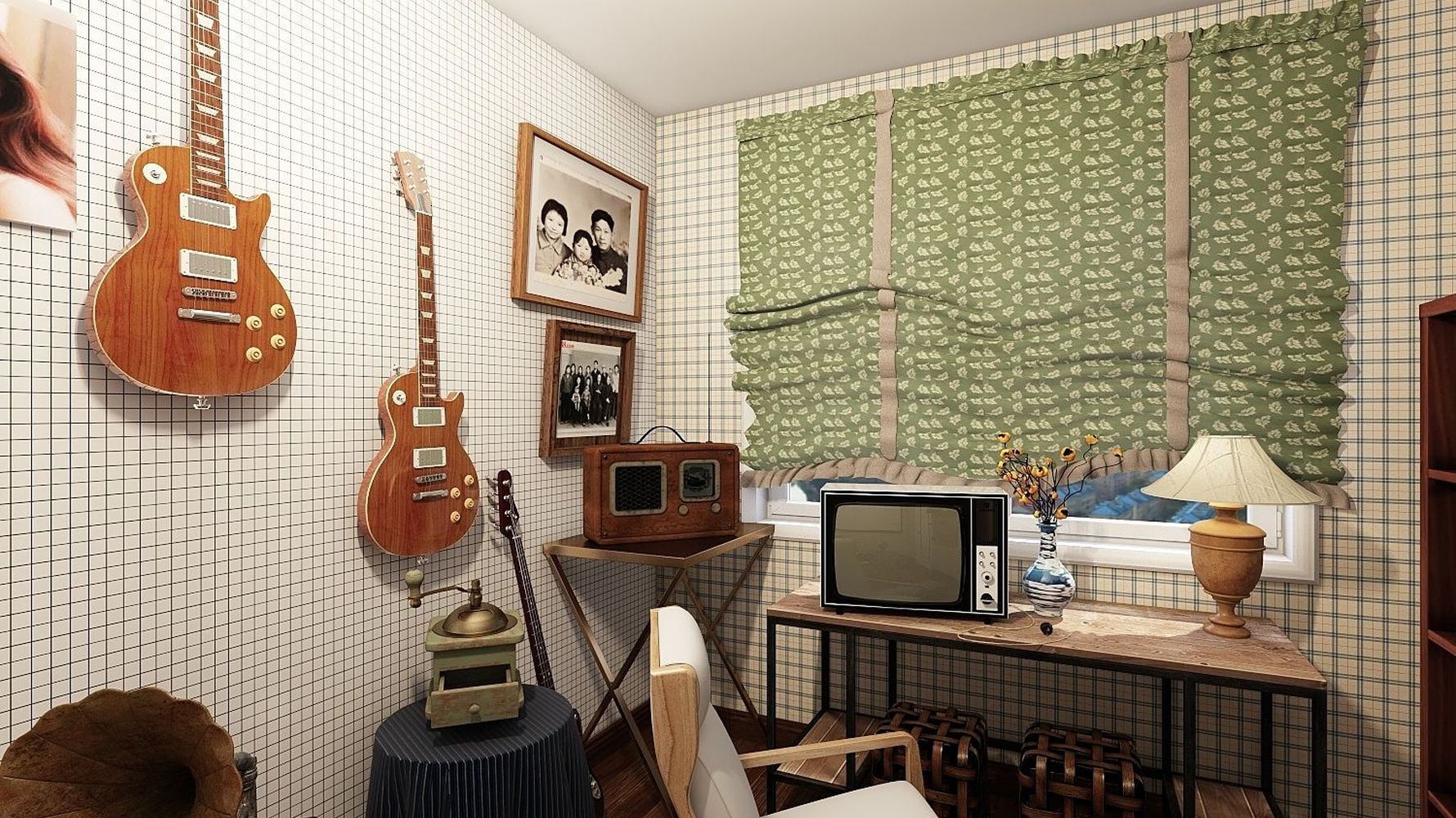 怀旧北欧风 - 北欧风格三室两厅装修效果图 - 胖梨设计效果图 - 每平