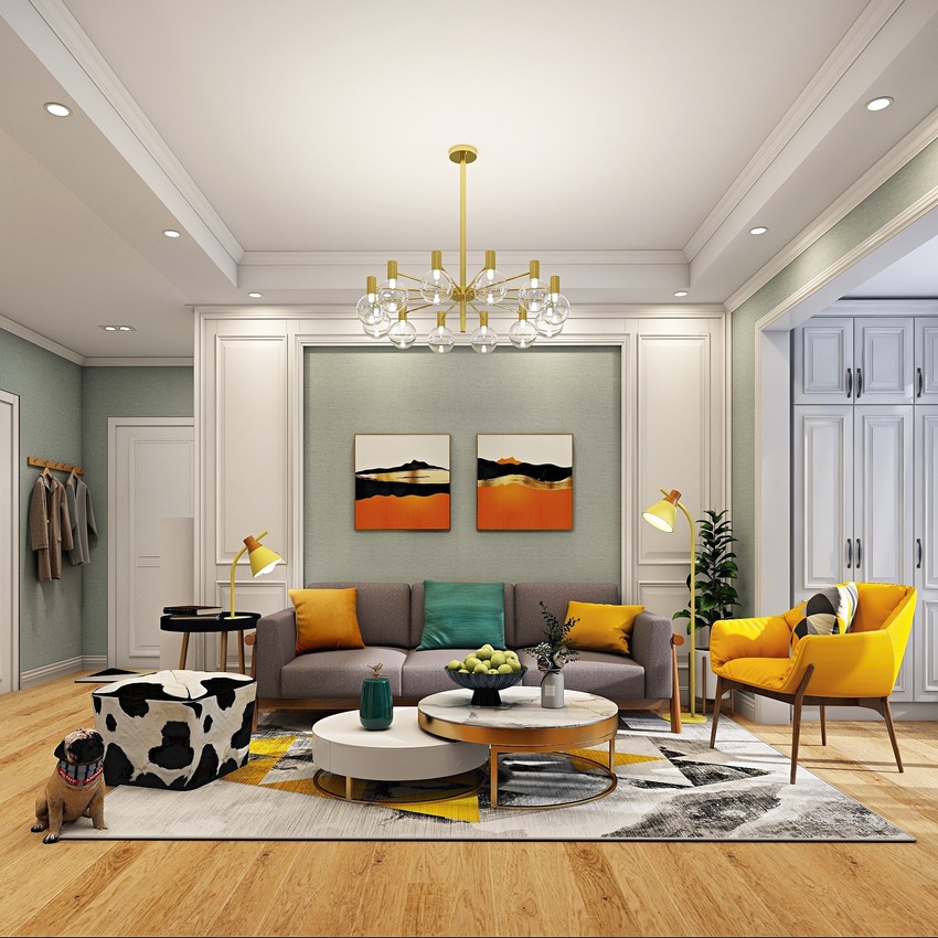 作品展示-北欧简约-北欧风格-牛头设计效果图