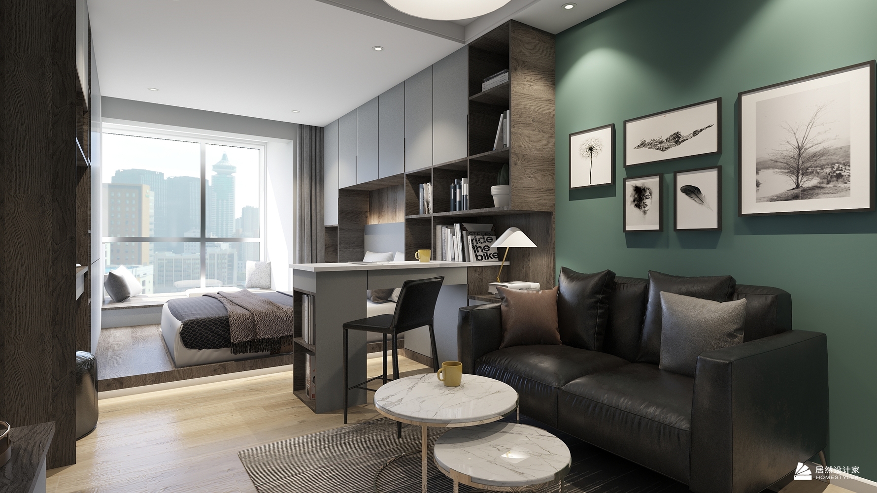 北欧风格一室一厅装修设计效果图