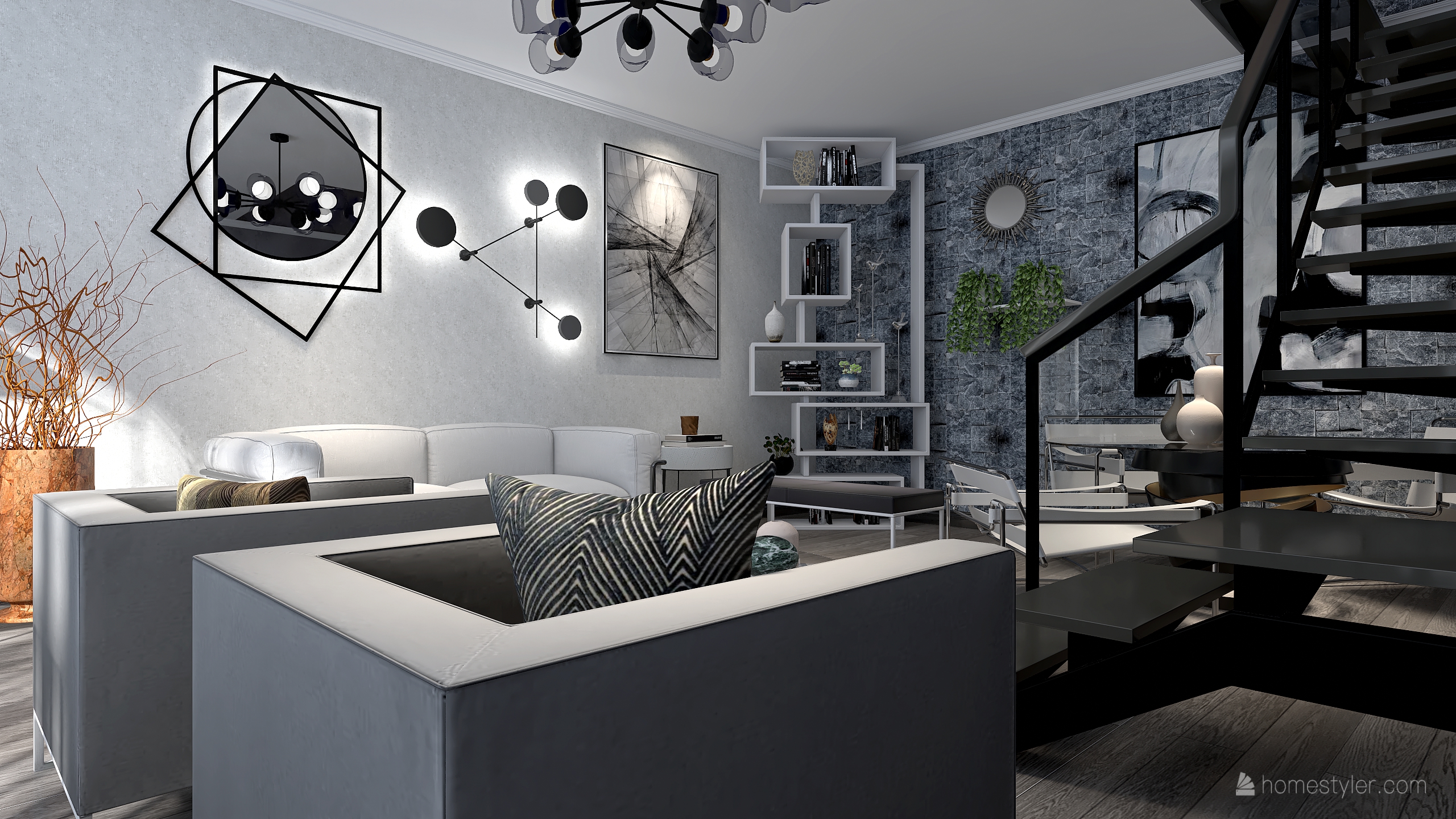 black white...um triplex...