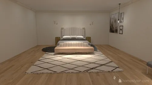 neoclassical/minimalist bedroom