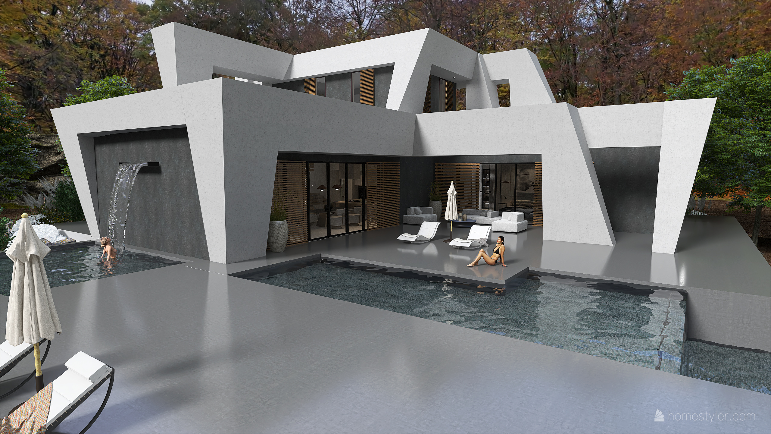 Casa de diseño en el bosque