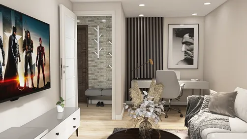 Men's flat modern interior design