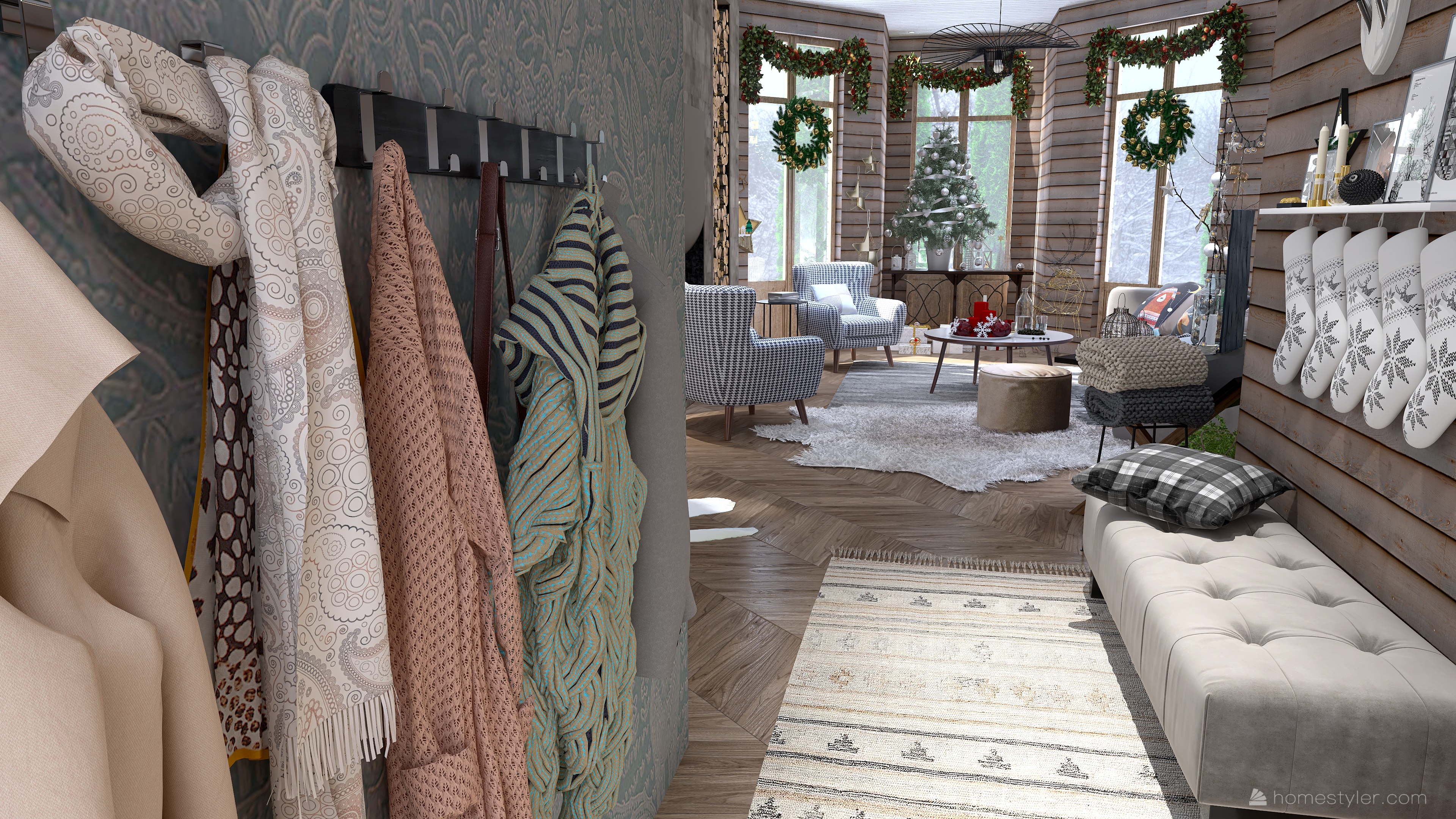 #ChristmasRoomContest_Log cabin in the woods