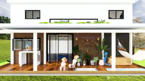 192 sq. ft. 2 Loft Tiny House with Green Roof Garden, Deck and Office Space