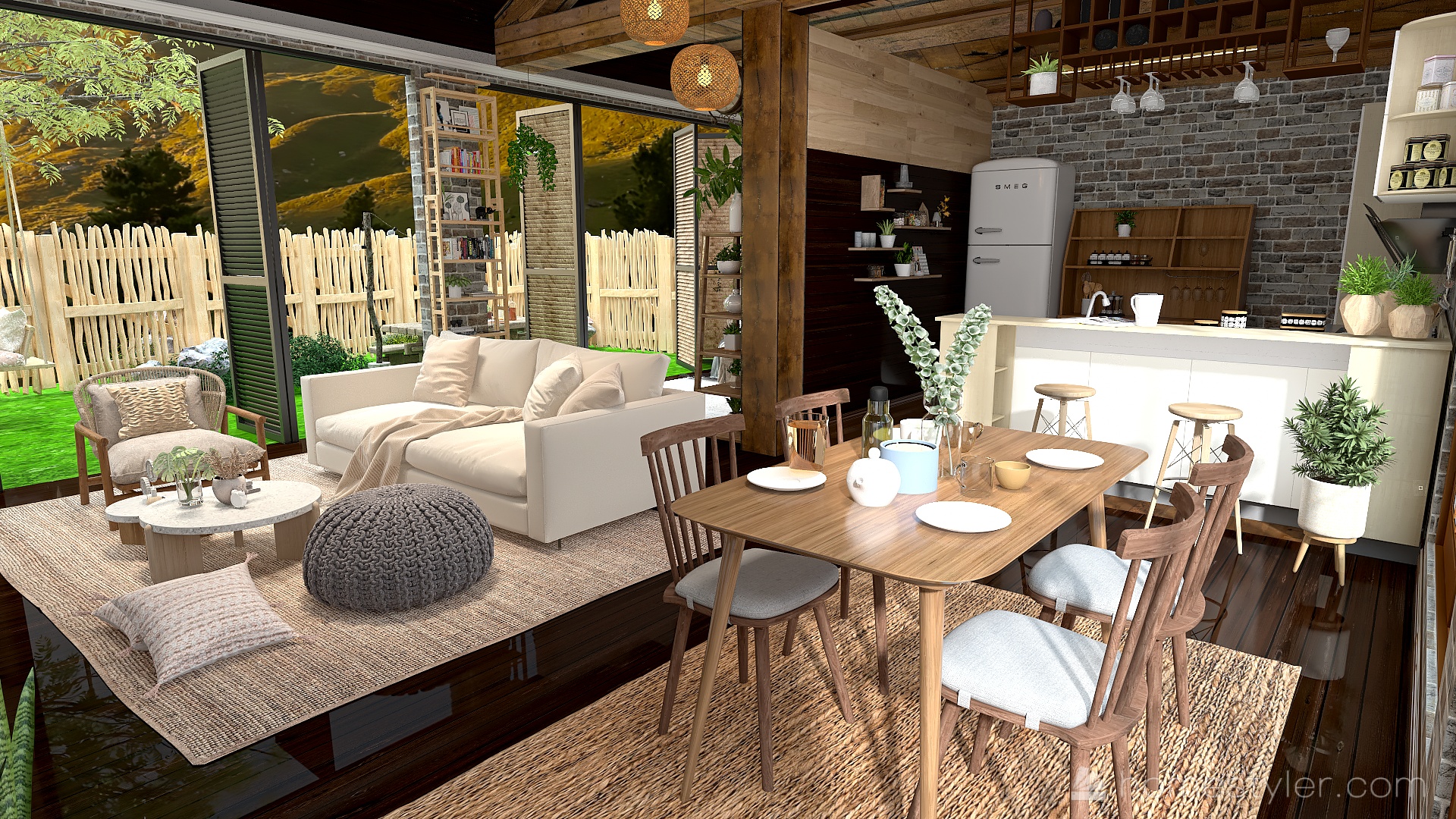 Country Farm Rustic Cottage House