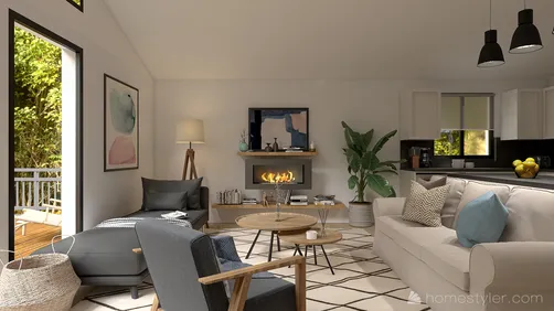 Modernhouse living and dining room