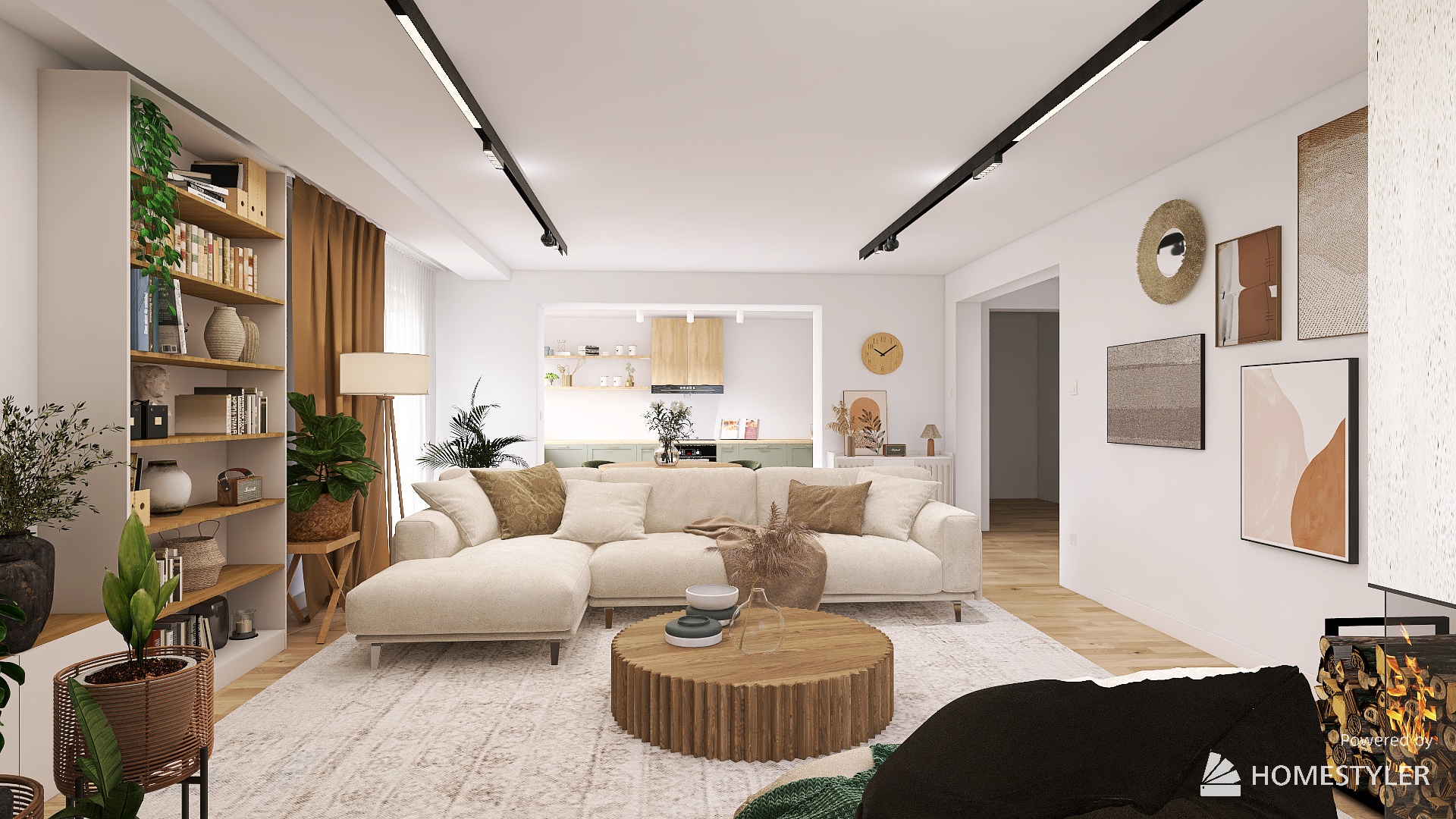 10. salon i kuchnia w stylu boho