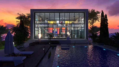 industrial style artist's house-workshop