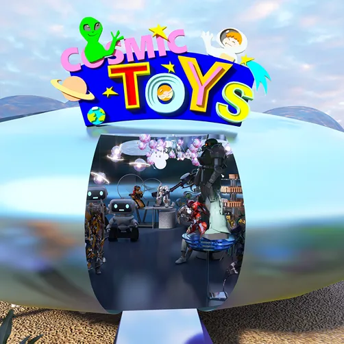 Pop-up Design for Web. Pop-up store ＂Cosmic toys＂