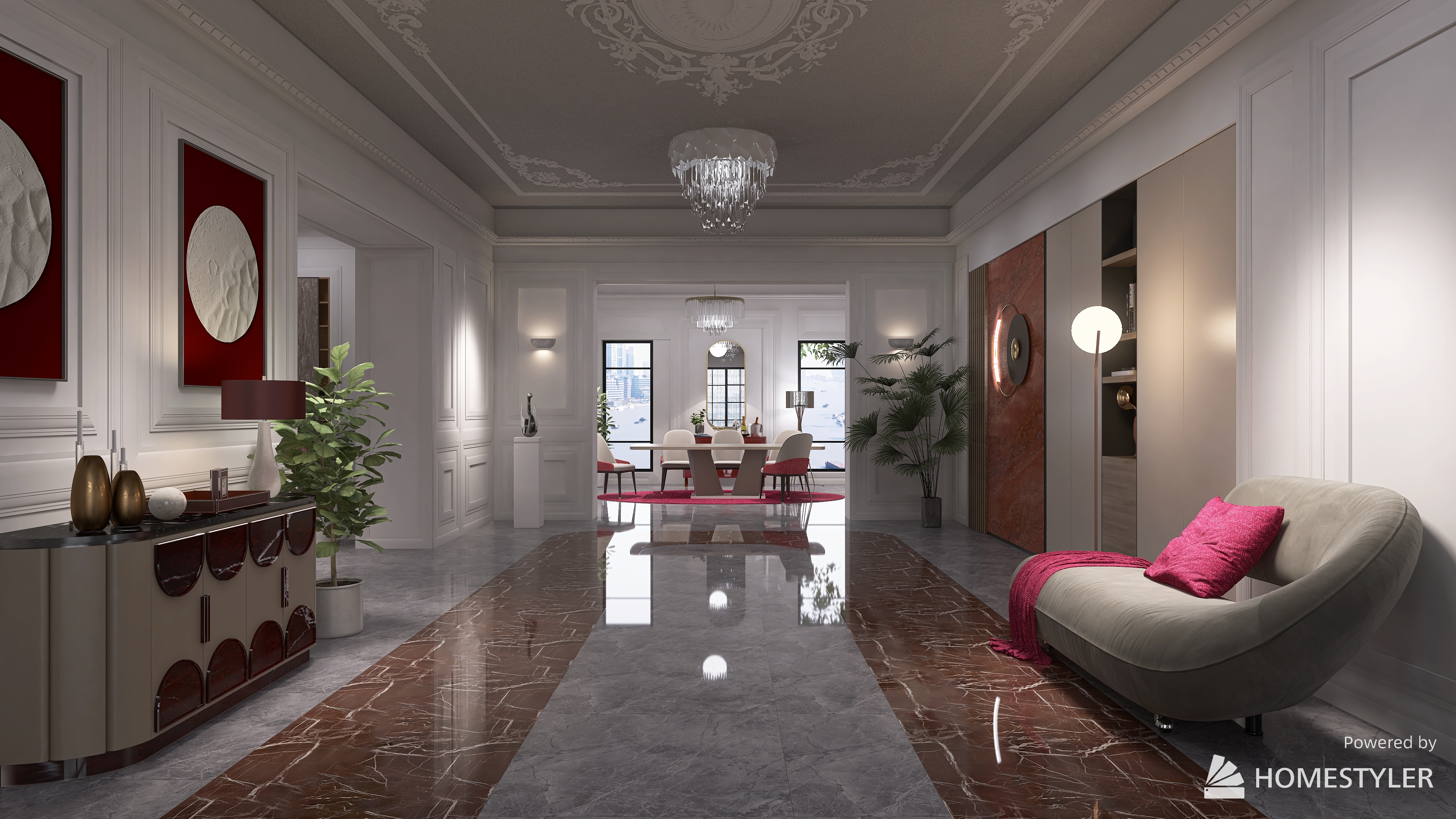 shades of magenta on white