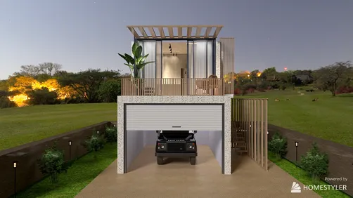 Garage with living floor