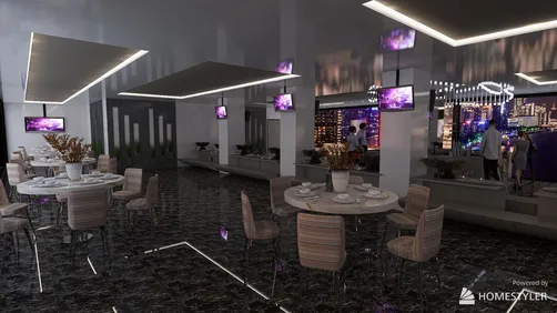 ufficio ibrido con ristorante 2 livelli