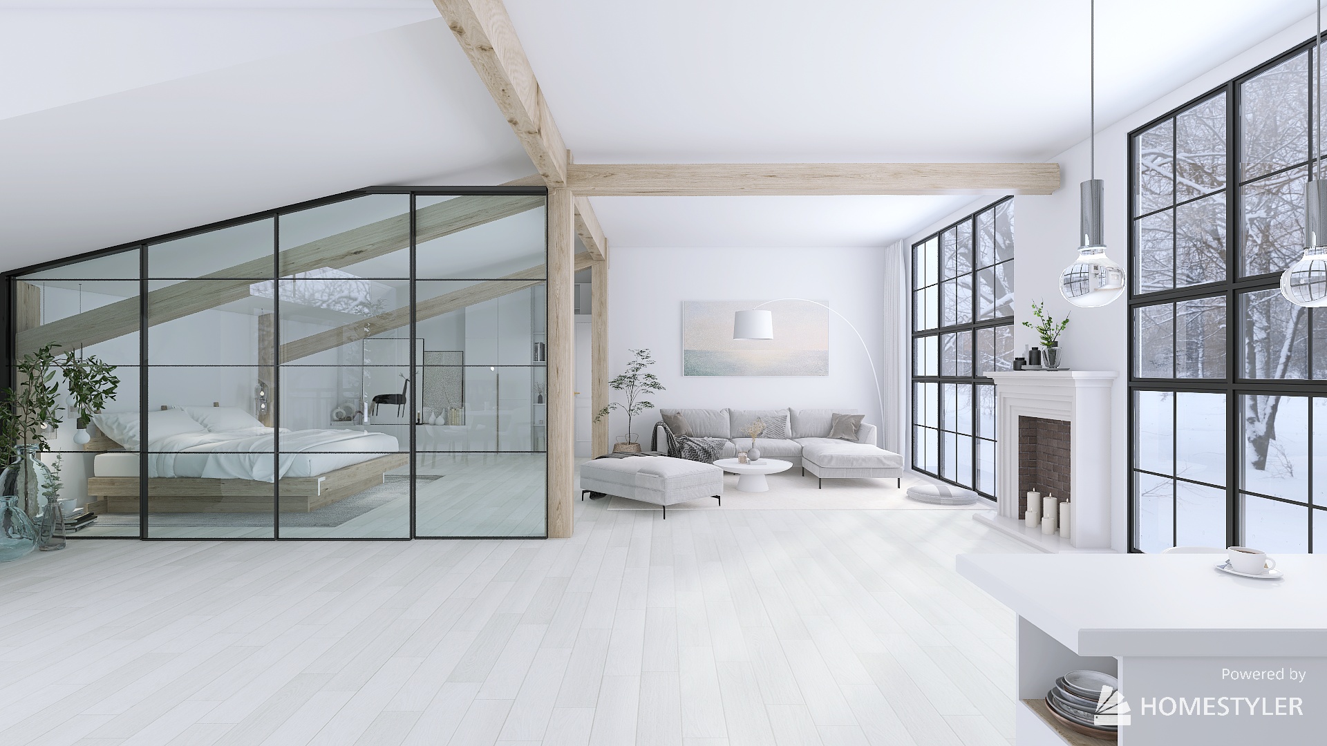 Scandinavian Attic Studio Apartment