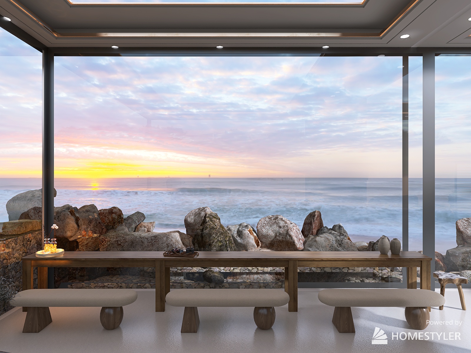 Casa sulla roccia vista Oceano