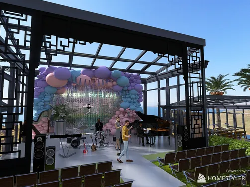 Holiday resort with stage