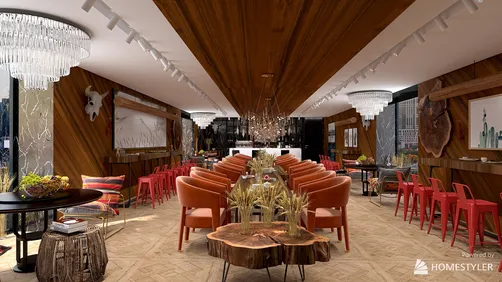 Cafe in ethnic style.