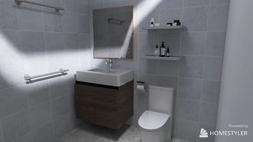 Toilet with Suspended Vanity