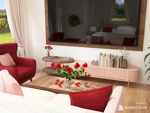 Bedroom and Living Room Combo for Valentine's Day