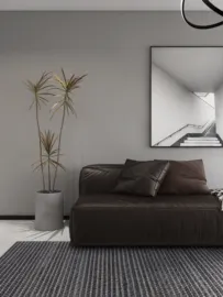 modern sofa arrangement with streamlined design in a minimalistic style enhancing the comfort of living room space using Homestyler's real-time 3D rendering feature