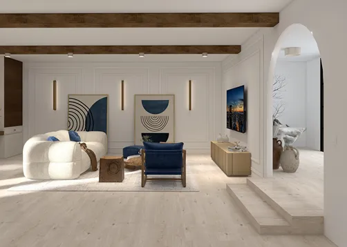 Modern Farm House with a touch of blue