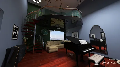 Loft Design - Evening Lounge area - By, Cole Chasse