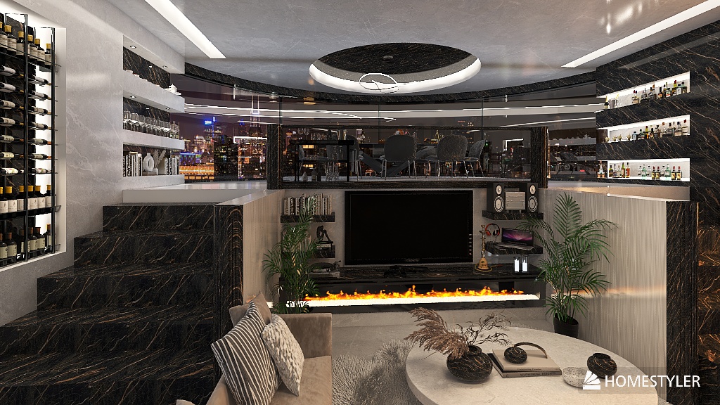 soggiorno in soppalco panoramico...