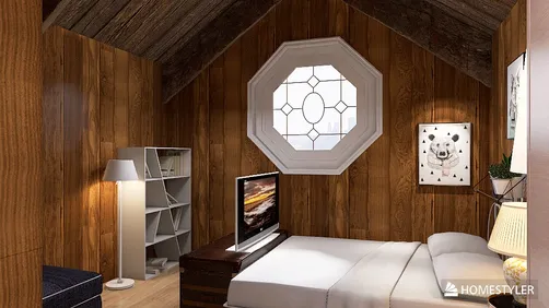 Wood Attic Bedroom