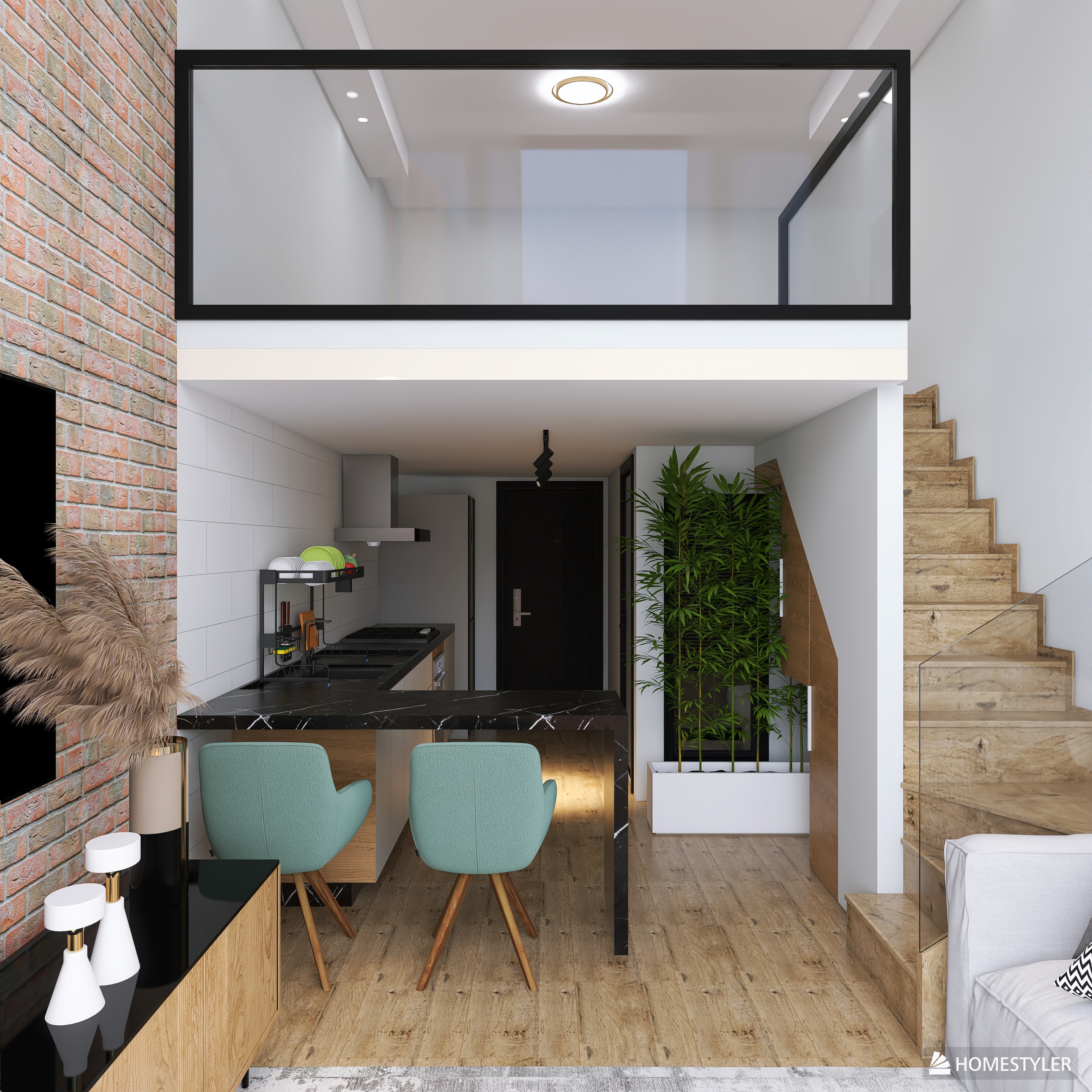 Empty-Contemporary Loft Room