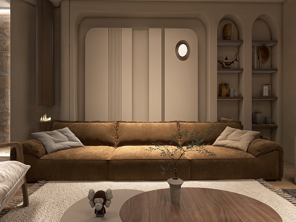 ground floor for villa with rustic style