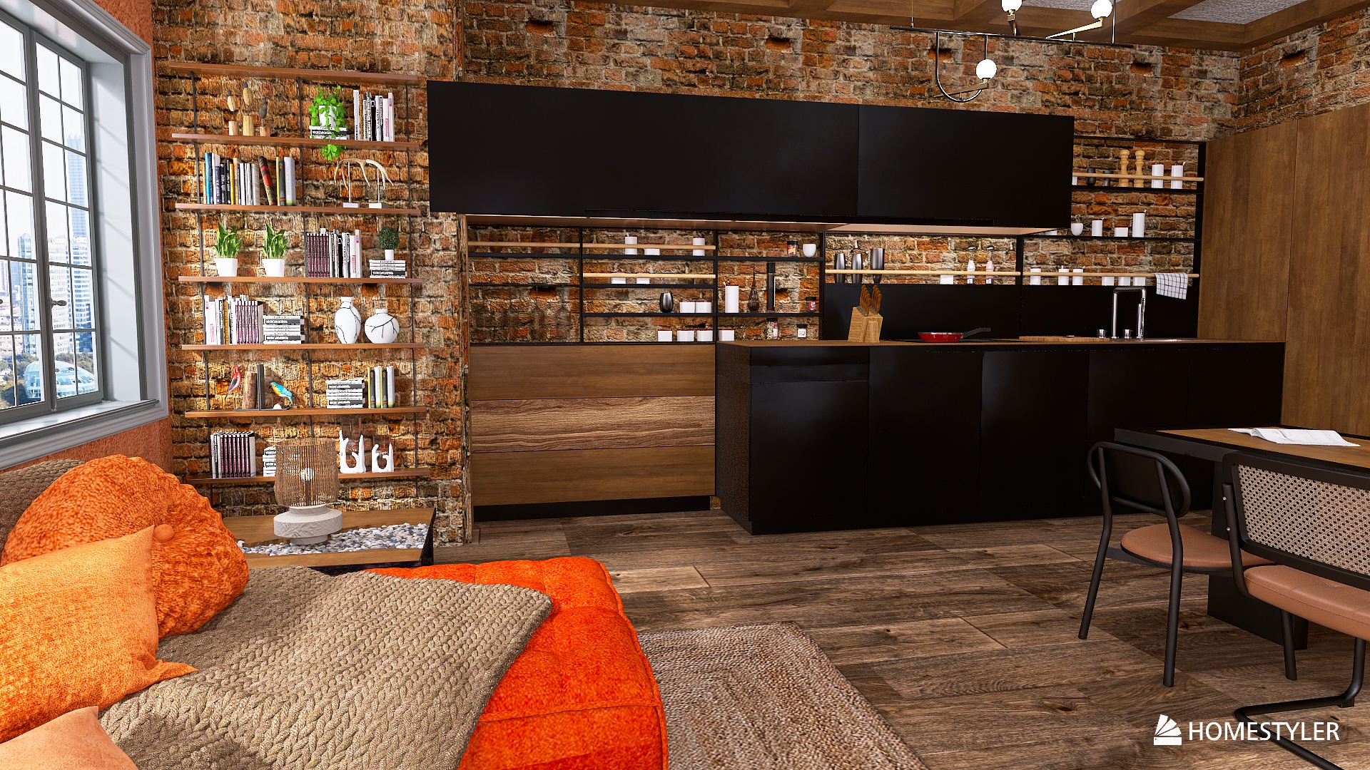 loft cuisine et salon