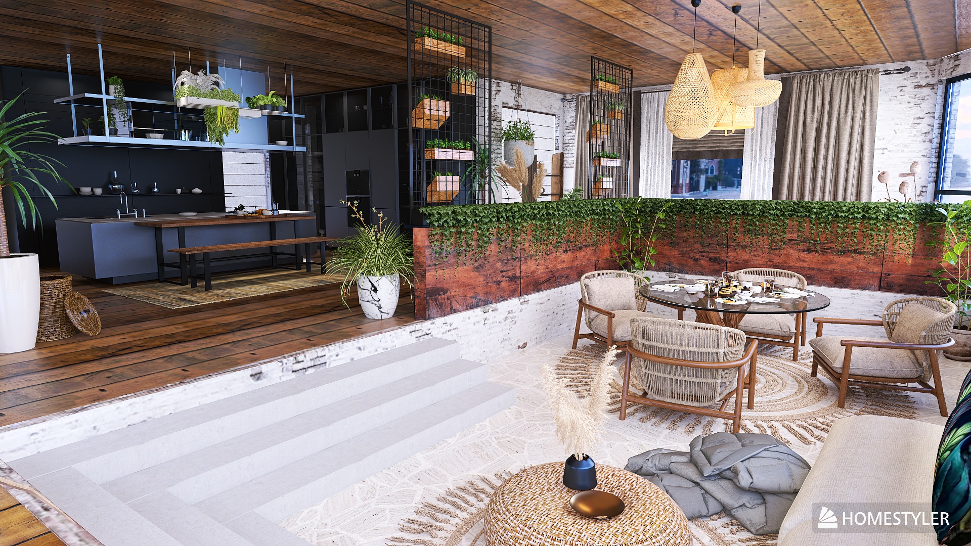 Open plan kitchen and dining for web..