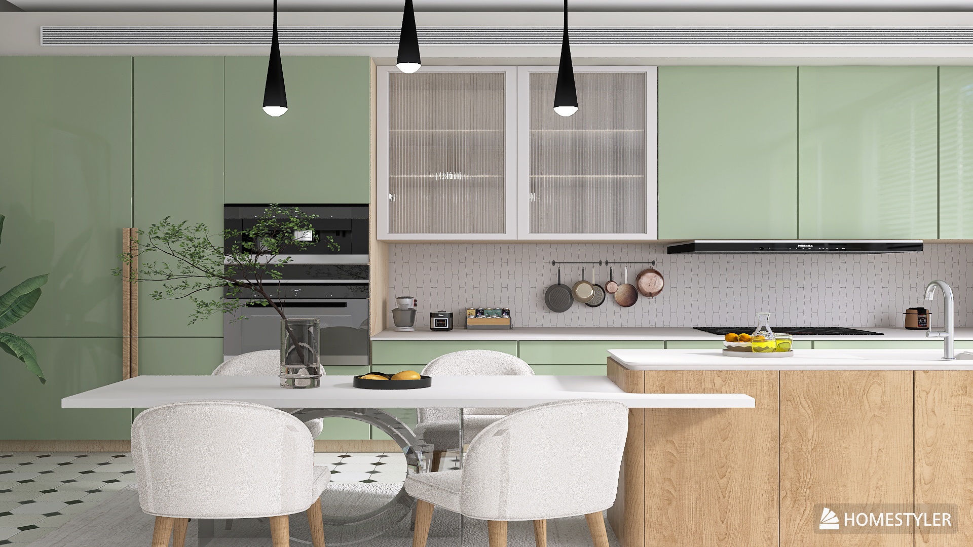 open kitchen -dining room 