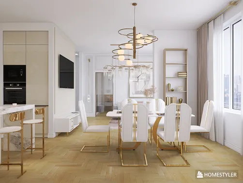 Apartment white neo classic