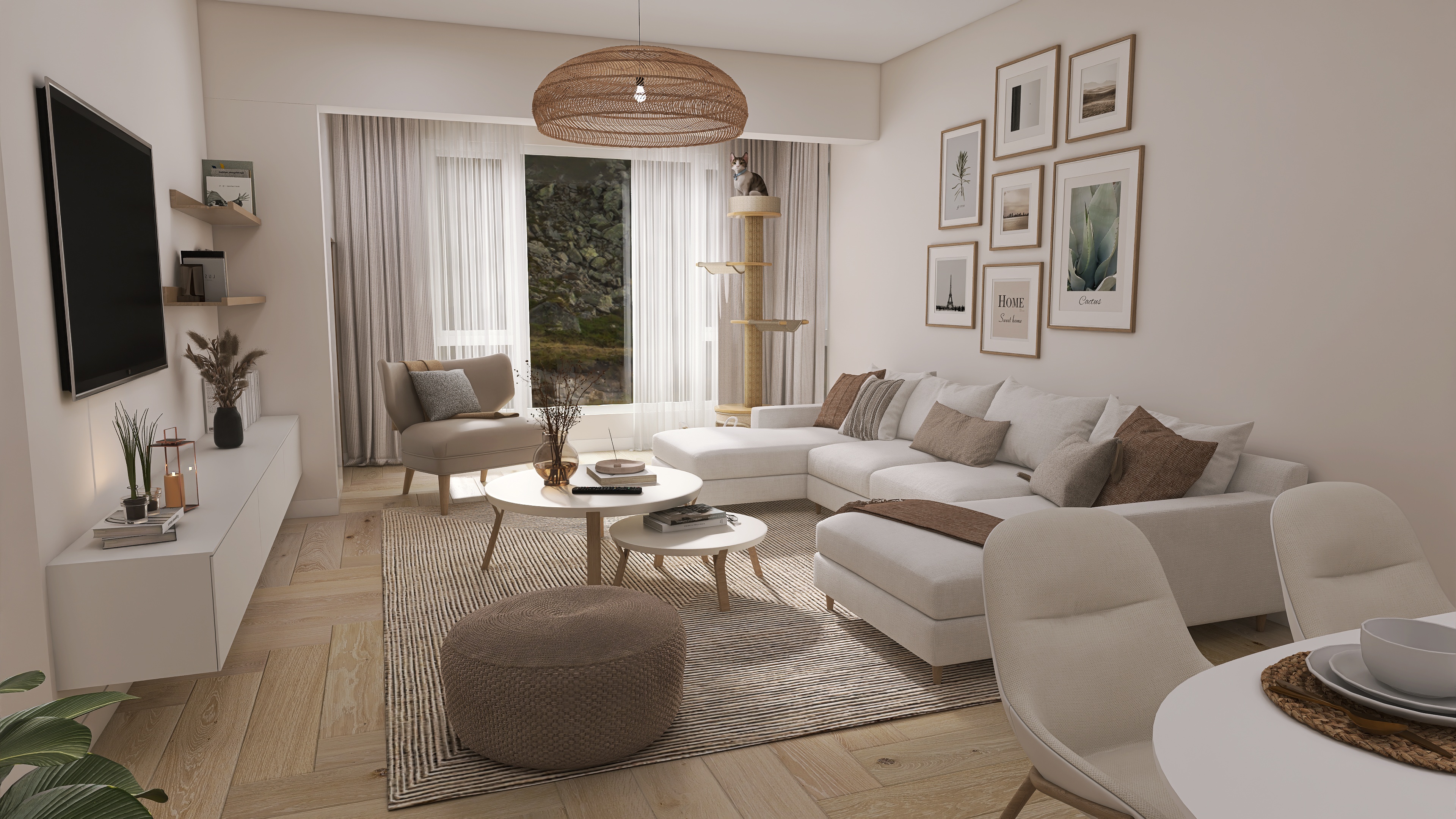 Salón comedor escandinavo