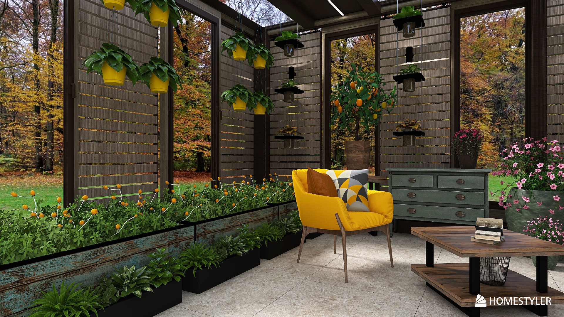 Plants in the house.