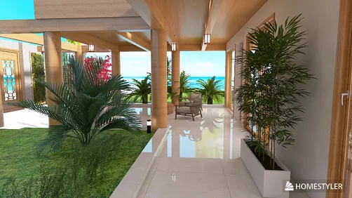 Maison flottante en bord de mer