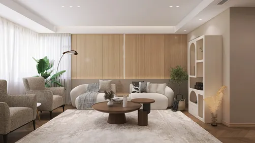 Empty-Warm Timber Space