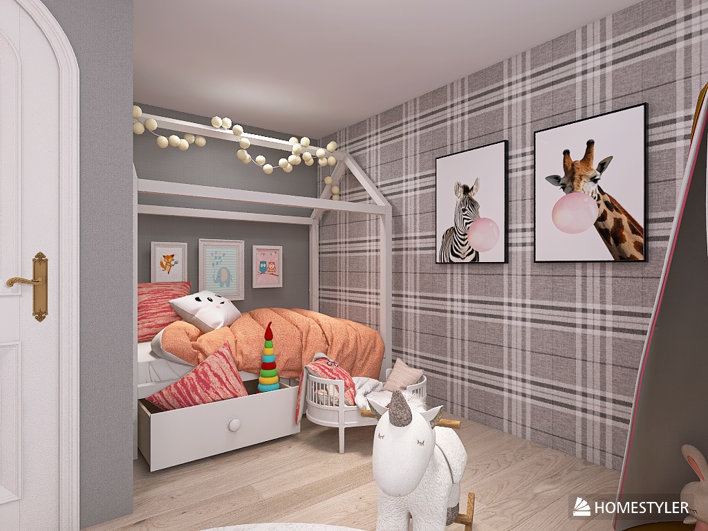 Colorful L Shaped Kids Room