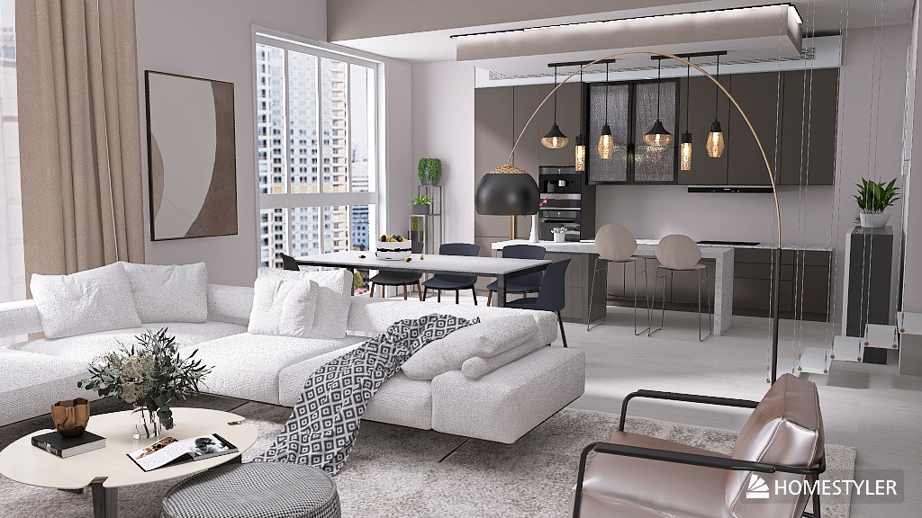 Modern Living/Dining/Kitchen